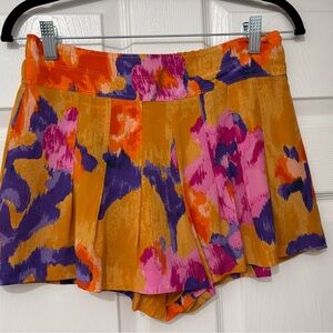 Ramy Brook Orange and Purple Floral Shorts